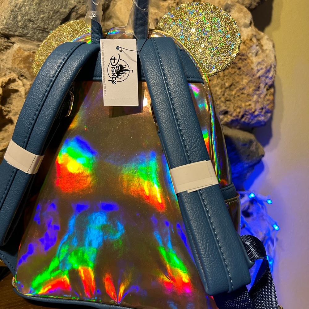 Disney 50th Anniversary Gold & Blue Sequin Loungefly Bag - Picture 6 of 13